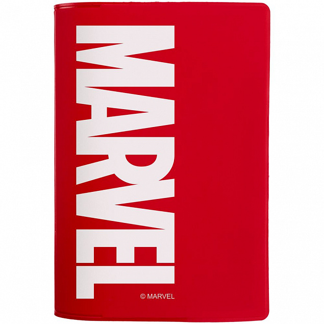 Обложка для паспорта Marvel, красная с логотипом в Ставрополе заказать по выгодной цене в кибермаркете AvroraStore