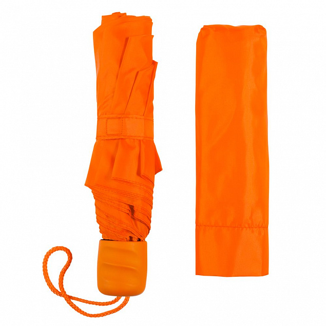 Зонт складной Basic, оранжевый с логотипом в Ставрополе заказать по выгодной цене в кибермаркете AvroraStore