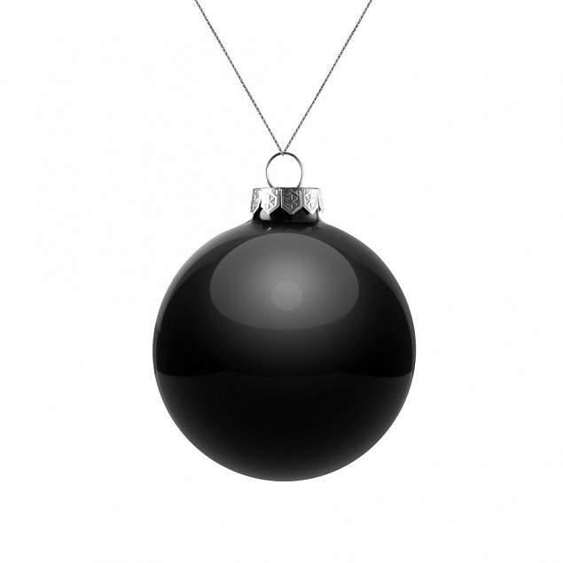 Елочный шар Finery Gloss, 8 см, глянцевый черный с логотипом в Ставрополе заказать по выгодной цене в кибермаркете AvroraStore