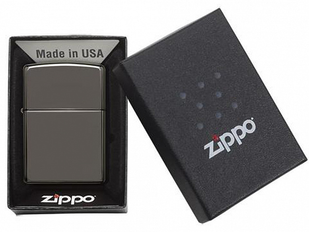 Зажигалка ZIPPO Classic с покрытием Black Ice® с логотипом в Ставрополе заказать по выгодной цене в кибермаркете AvroraStore