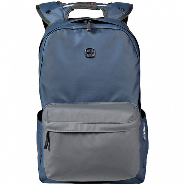 Рюкзак Photon с водоотталкивающим покрытием, голубой с серым с логотипом в Ставрополе заказать по выгодной цене в кибермаркете AvroraStore