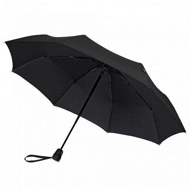 Складной зонт Gran Turismo, черный с логотипом в Ставрополе заказать по выгодной цене в кибермаркете AvroraStore