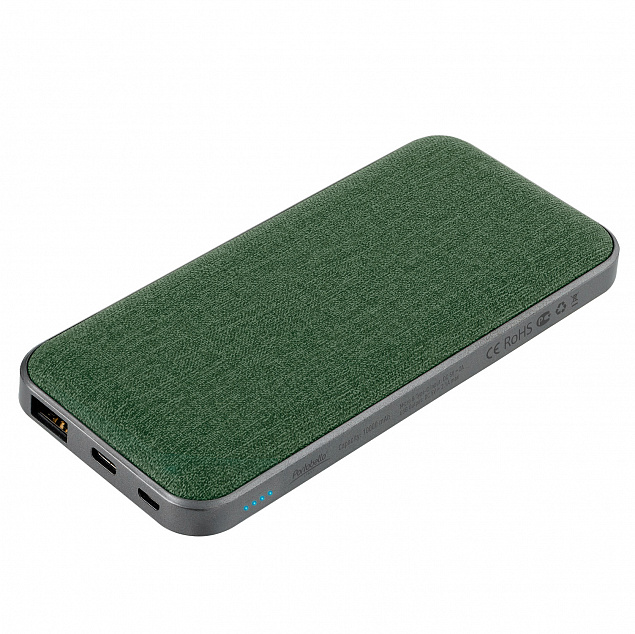 Внешний аккумулятор, Tweed PB, 10000 mah, зеленый, подарочная упаковка с блистером с логотипом в Ставрополе заказать по выгодной цене в кибермаркете AvroraStore