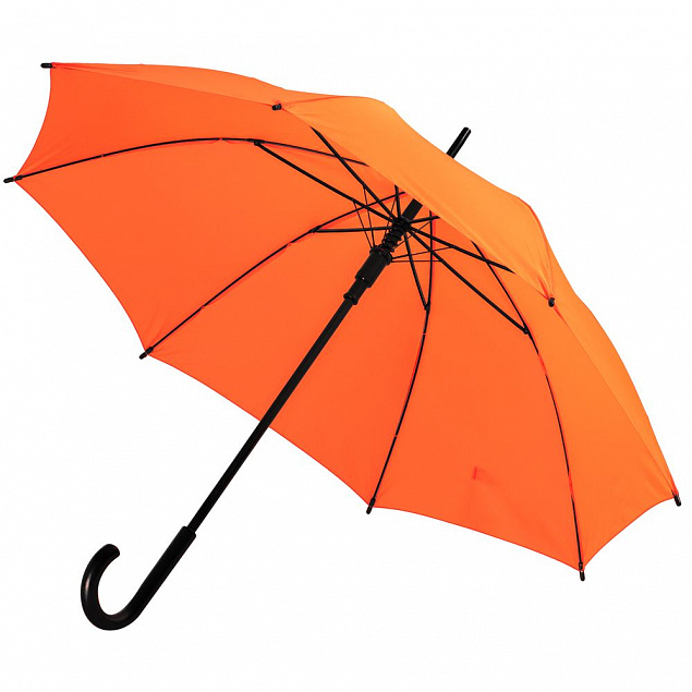 Зонт-трость Standard, оранжевый неон с логотипом в Ставрополе заказать по выгодной цене в кибермаркете AvroraStore
