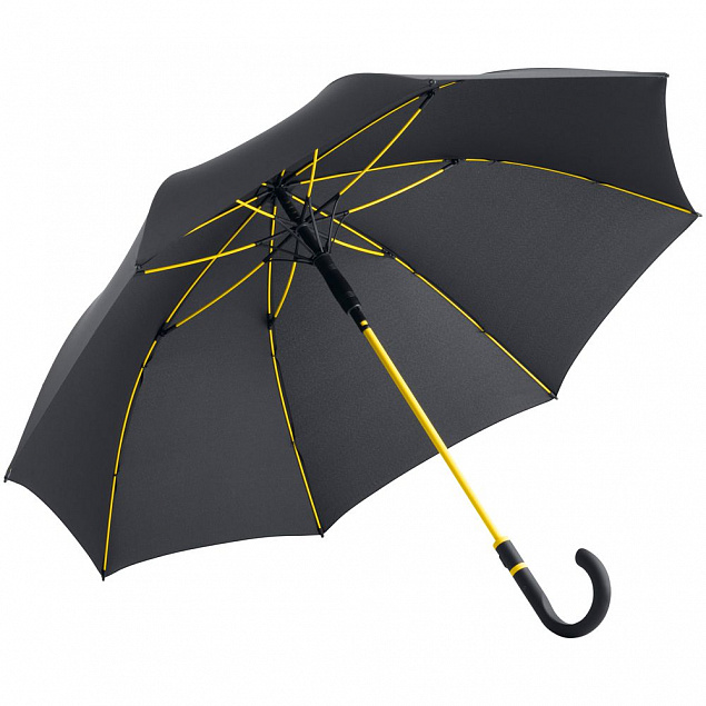 Зонт-трость с цветными спицами Color Style, желтый с логотипом в Ставрополе заказать по выгодной цене в кибермаркете AvroraStore