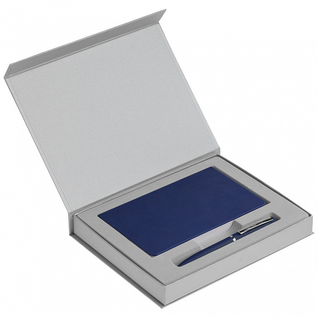 Набор Basis: ежедневник 10х16 см и ручка, синий с логотипом в Ставрополе заказать по выгодной цене в кибермаркете AvroraStore
