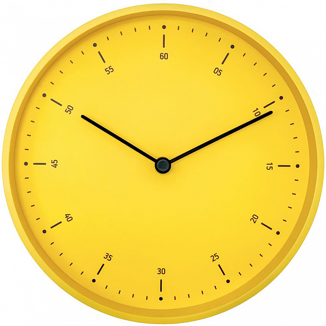Часы настенные Cleo, желтые с логотипом в Ставрополе заказать по выгодной цене в кибермаркете AvroraStore