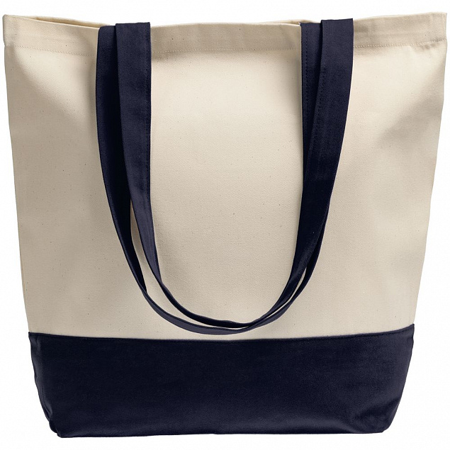 Холщовая сумка Shopaholic, темно-синяя с логотипом в Ставрополе заказать по выгодной цене в кибермаркете AvroraStore