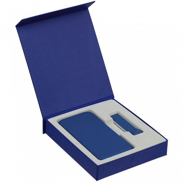 Коробка Rapture для аккумулятора 10000 мАч и флешки, синяя с логотипом в Ставрополе заказать по выгодной цене в кибермаркете AvroraStore