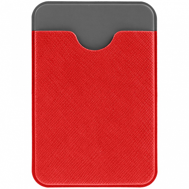 Чехол для карты на телефон Devon, красный с серым с логотипом в Ставрополе заказать по выгодной цене в кибермаркете AvroraStore
