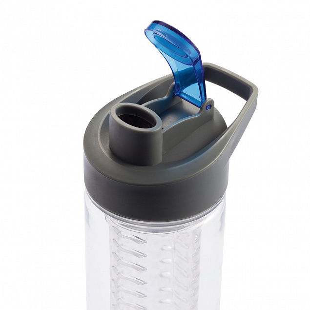 Бутылка для воды Tritan с контейнером для фруктов, 800 мл, синий с логотипом в Ставрополе заказать по выгодной цене в кибермаркете AvroraStore