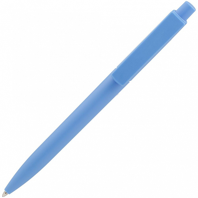 Ручка шариковая Crest, голубая с логотипом в Ставрополе заказать по выгодной цене в кибермаркете AvroraStore