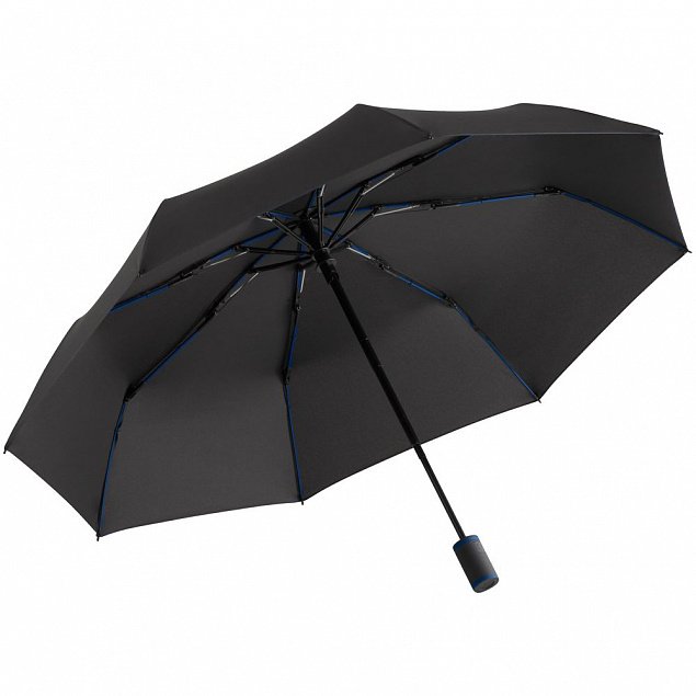 Зонт складной AOC Mini с цветными спицами, темно-синий с логотипом в Ставрополе заказать по выгодной цене в кибермаркете AvroraStore