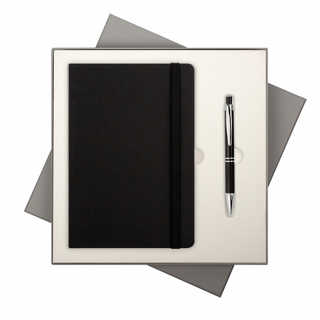 Подарочный набор Portobello/BtoBook Canyon черный (Ежедневник недат А5, Ручка) с логотипом в Ставрополе заказать по выгодной цене в кибермаркете AvroraStore