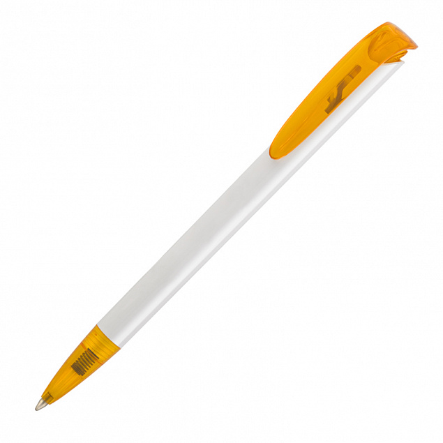 Ручка шариковая JONA T, белый/оранжевый прозрачный с логотипом в Ставрополе заказать по выгодной цене в кибермаркете AvroraStore