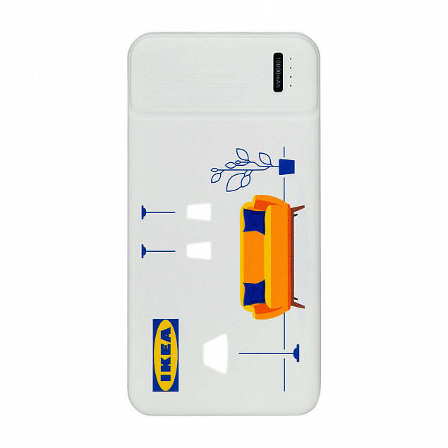 Внешний аккумулятор, Skyline Plus, 10000 mAh, белый с логотипом в Ставрополе заказать по выгодной цене в кибермаркете AvroraStore