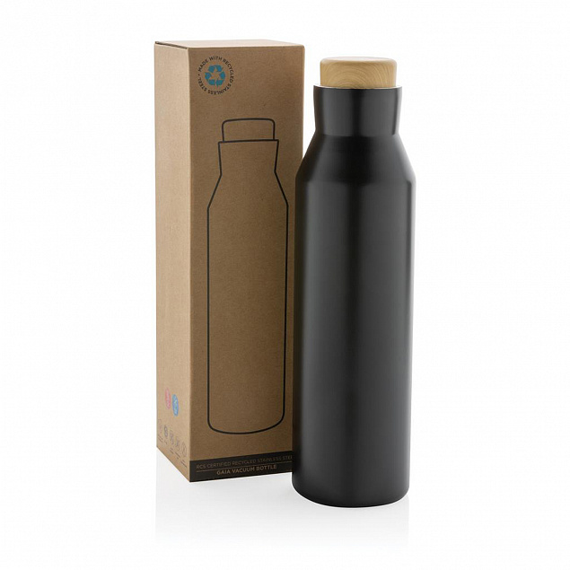Вакуумная бутылка Gaia из переработанной нержавеющей стали RCS, 600 мл с логотипом в Ставрополе заказать по выгодной цене в кибермаркете AvroraStore