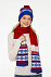 Шарф Happy View, красный с синим с логотипом в Ставрополе заказать по выгодной цене в кибермаркете AvroraStore