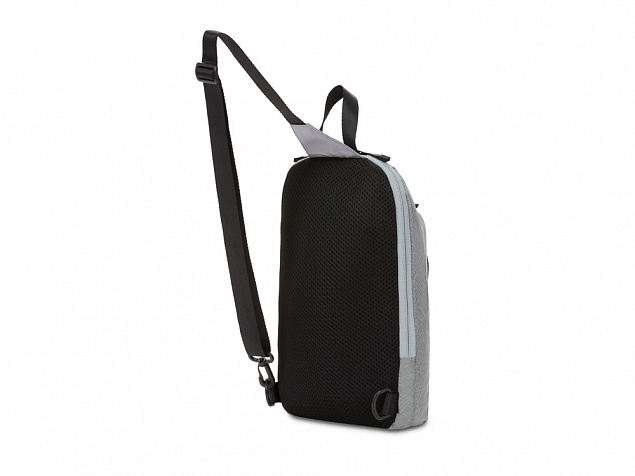 Рюкзак SWISSGEAR с одним плечевым ремнем, темно-серый/серый, полиэстер рип-стоп, 18 x 5 x 33 см, 4 л с логотипом в Ставрополе заказать по выгодной цене в кибермаркете AvroraStore
