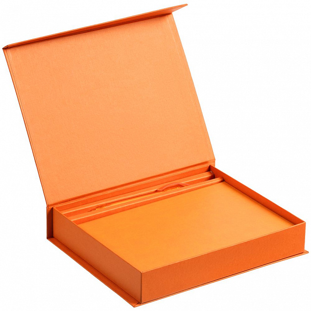 Коробка Duo под ежедневник и ручку, оранжевая с логотипом в Ставрополе заказать по выгодной цене в кибермаркете AvroraStore
