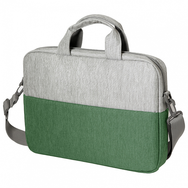 Конференц-сумка BEAM NOTE, серый/зеленый, 39х30х6.5 см, ткань верха:100% полиамид, под-д:100%полиэст с логотипом в Ставрополе заказать по выгодной цене в кибермаркете AvroraStore