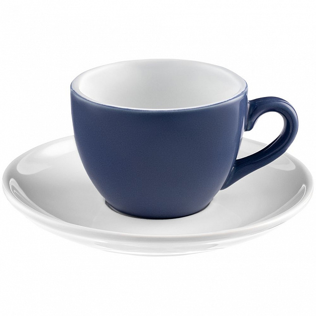 Чайная пара Cozy Morning, синяя с белым с логотипом в Ставрополе заказать по выгодной цене в кибермаркете AvroraStore
