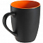 Кружка Bright Tulip, матовая, черная с оранжевым с логотипом в Ставрополе заказать по выгодной цене в кибермаркете AvroraStore