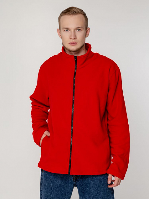 Куртка флисовая унисекс Manakin, красная с логотипом в Ставрополе заказать по выгодной цене в кибермаркете AvroraStore