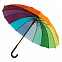 Зонт-трость  "Радуга", пластиковая ручка, полуавтомат с логотипом в Ставрополе заказать по выгодной цене в кибермаркете AvroraStore