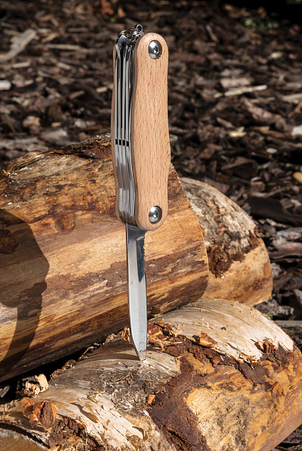 Карманный нож Wood, коричневый с логотипом в Ставрополе заказать по выгодной цене в кибермаркете AvroraStore