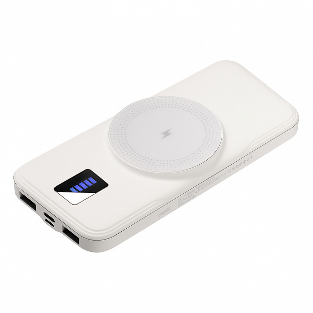 Внешний беспроводной аккумулятор, Ultra Wireless Magnetic, 10000 mah, белый с логотипом в Ставрополе заказать по выгодной цене в кибермаркете AvroraStore