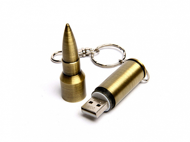 USB 2.0- флешка на 8 Гб в виде патрона от АК-47 с логотипом в Ставрополе заказать по выгодной цене в кибермаркете AvroraStore