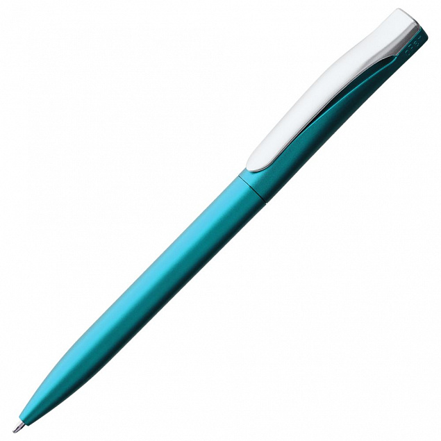 Ручка шариковая Pin Silver, голубая с логотипом в Ставрополе заказать по выгодной цене в кибермаркете AvroraStore