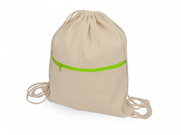 Рюкзак-мешок хлопковый Lark с цветной молнией с логотипом в Ставрополе заказать по выгодной цене в кибермаркете AvroraStore