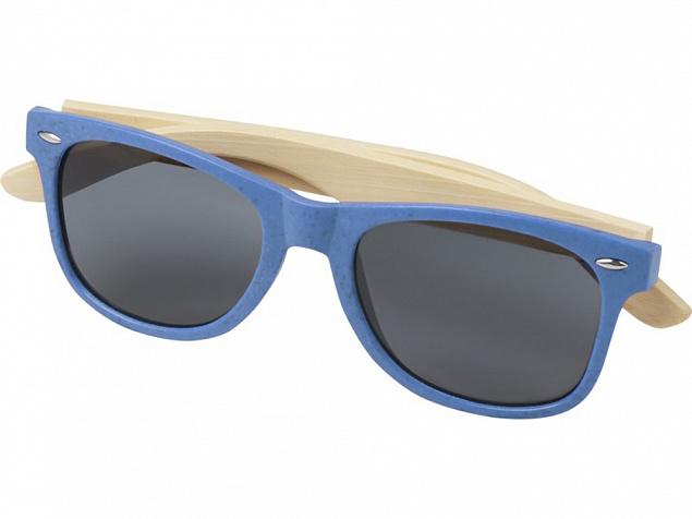 Sun Ray очки с бамбуковой оправой, process blue с логотипом в Ставрополе заказать по выгодной цене в кибермаркете AvroraStore