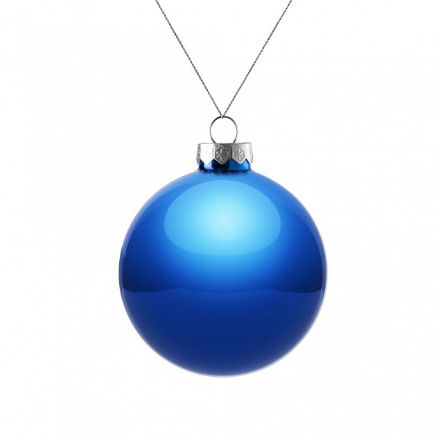 Елочный шар Finery Gloss, 8 см, глянцевый синий с логотипом в Ставрополе заказать по выгодной цене в кибермаркете AvroraStore