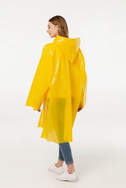 Дождевик-плащ CloudTime, желтый с логотипом в Ставрополе заказать по выгодной цене в кибермаркете AvroraStore