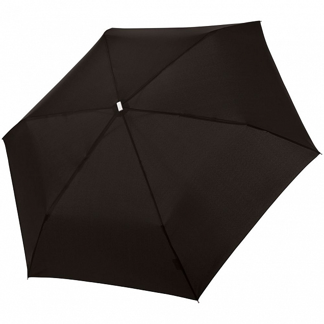 Зонт складной Fiber Alu Flach, черный с логотипом в Ставрополе заказать по выгодной цене в кибермаркете AvroraStore