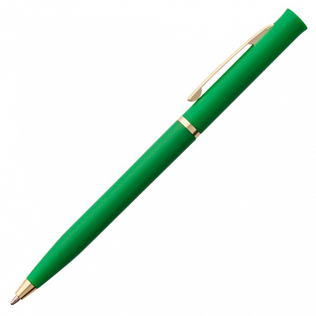 Ручка шариковая Euro Gold, зеленая с логотипом в Ставрополе заказать по выгодной цене в кибермаркете AvroraStore