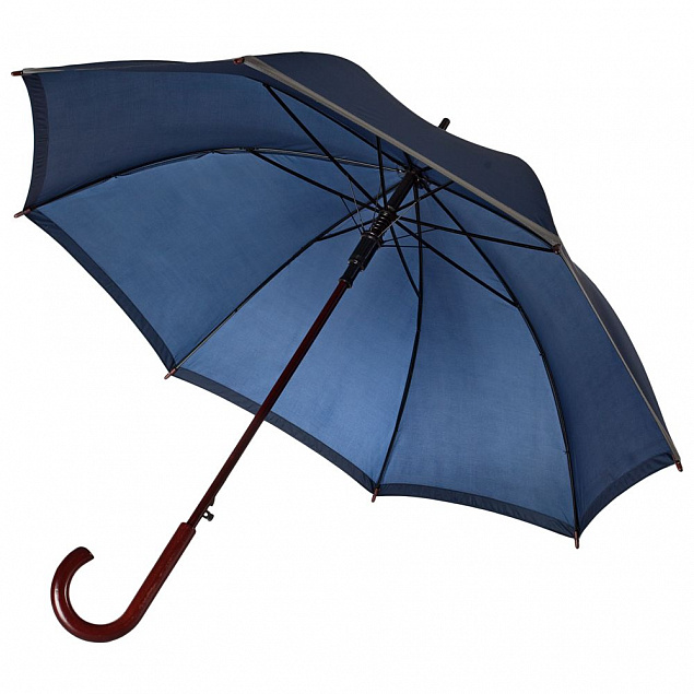 Зонт-трость светоотражающий Reflect, синий с логотипом в Ставрополе заказать по выгодной цене в кибермаркете AvroraStore