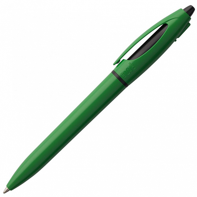 Ручка шариковая S! (Си), зеленая с логотипом в Ставрополе заказать по выгодной цене в кибермаркете AvroraStore