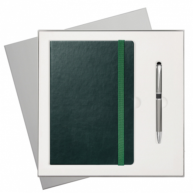 Подарочный набор Portland Btobook, зеленый (ежедневник, ручка) с логотипом в Ставрополе заказать по выгодной цене в кибермаркете AvroraStore
