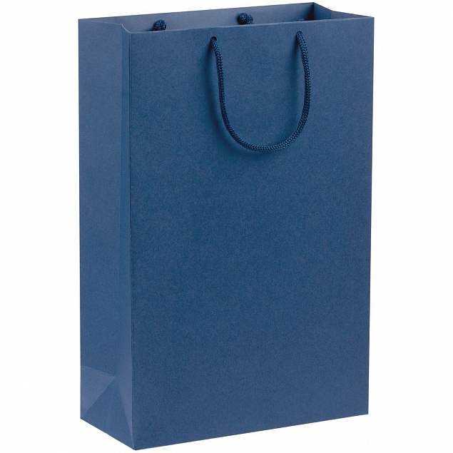 Пакет бумажный Porta, средний, синий с логотипом в Ставрополе заказать по выгодной цене в кибермаркете AvroraStore