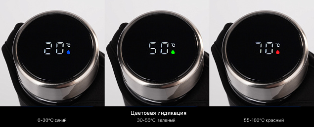Заварочный термос "Остин" 320 мл с индикацией температуры, в чехле с логотипом в Ставрополе заказать по выгодной цене в кибермаркете AvroraStore