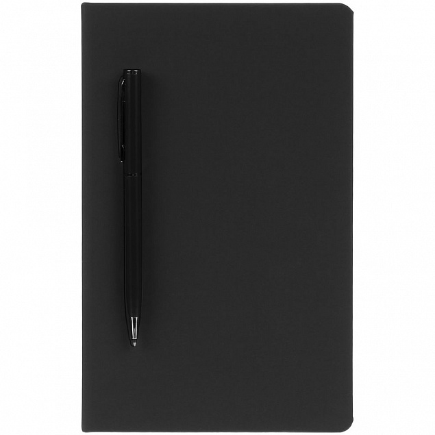 Ежедневник Magnet Shall с ручкой, черный с логотипом в Ставрополе заказать по выгодной цене в кибермаркете AvroraStore
