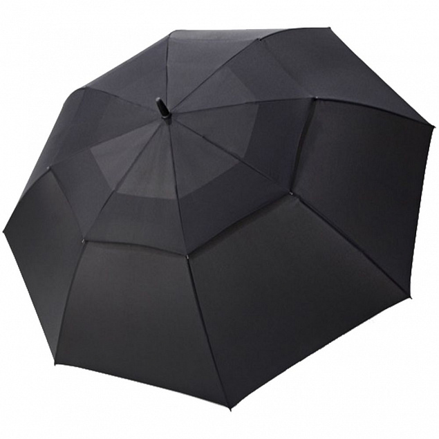 Зонт-трость Fiber Golf Air, черный с логотипом в Ставрополе заказать по выгодной цене в кибермаркете AvroraStore