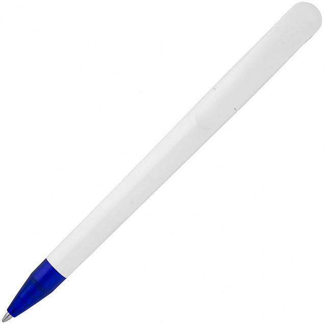 Ручка шариковая Beo Sport, белая с синим с логотипом в Ставрополе заказать по выгодной цене в кибермаркете AvroraStore