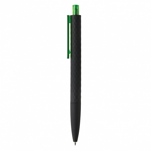 Черная ручка X3 Smooth Touch, зеленый с логотипом в Ставрополе заказать по выгодной цене в кибермаркете AvroraStore