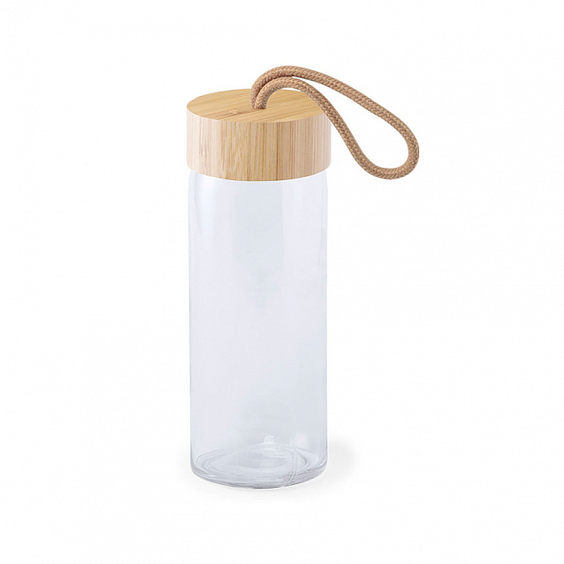 Бутылка для воды BURDIS, 420 мл, бамбук, стекло с логотипом в Ставрополе заказать по выгодной цене в кибермаркете AvroraStore