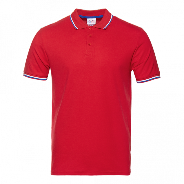 Рубашка поло Рубашка мужская 04RUS Красный с логотипом в Ставрополе заказать по выгодной цене в кибермаркете AvroraStore